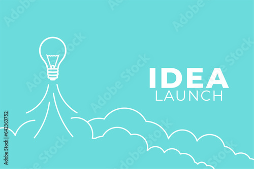 innovative idea launching concept background with light bulb sign