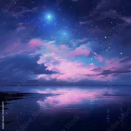3d surreal fantasy unreal dreamy purple starlight, galaxy, background, moon, romantic 