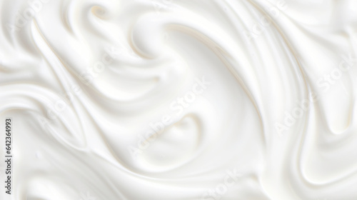 Fotografie, Tablou Close up of white natural creamy vanilla yogurt