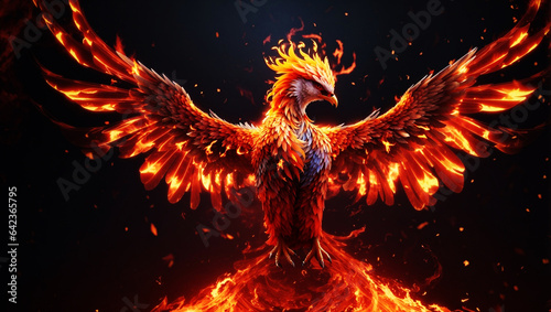 Phoenix Inferno: Majestic Bird of Digital Flames