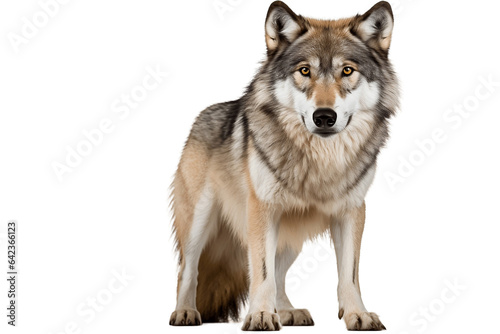 Wolves isolated on a transparent background. Generative Ai