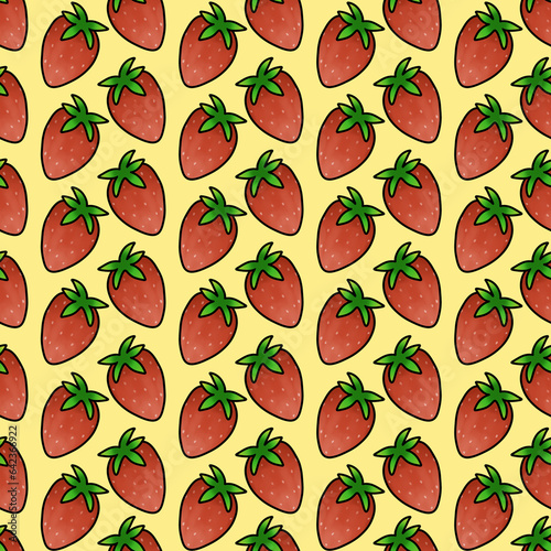 Strawberry Seamless Pattern. Hand Drawn Seamless Pattern	