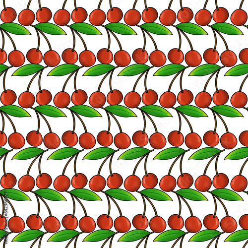 Cherry Seamless Pattern. Hand Drawn Seamless Pattern	