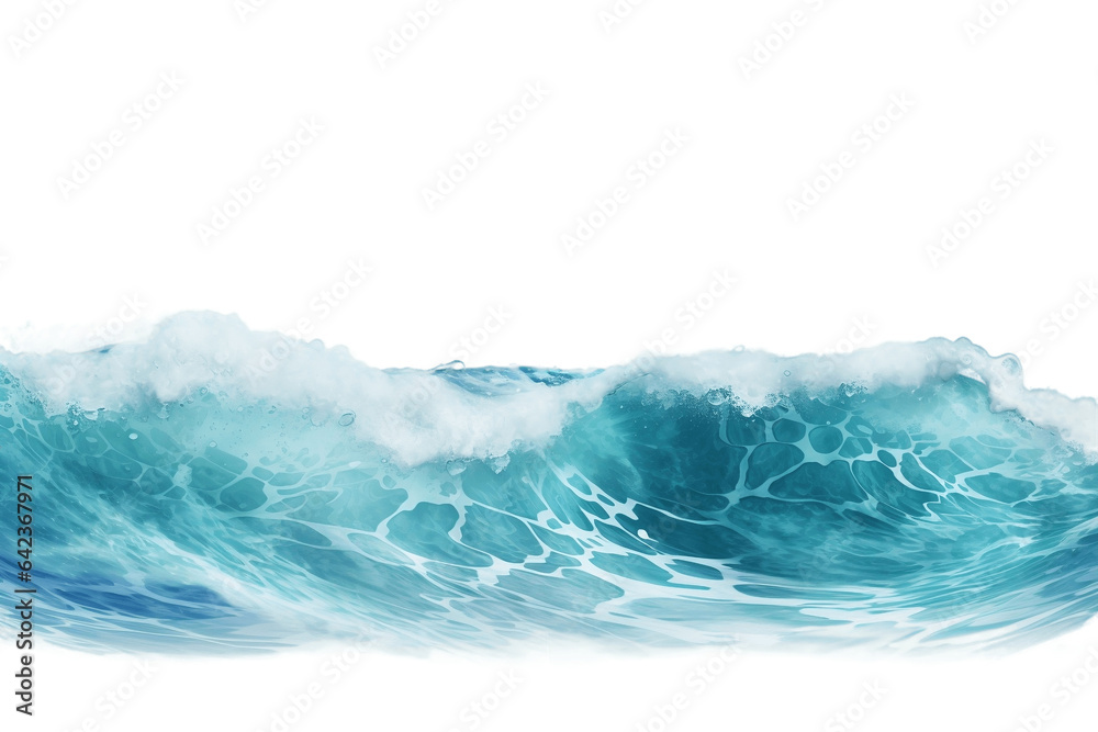 Ocean wave isolated on a transparent background. Generative Ai