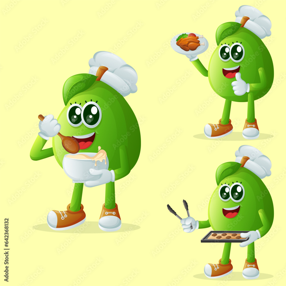 Obraz premium Cute guava character in the kitchen
