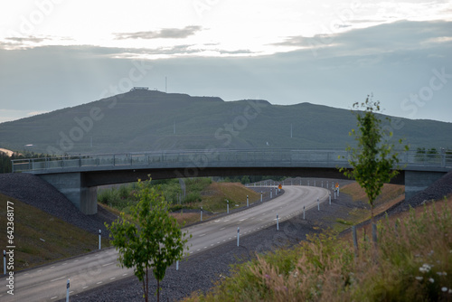 The E10 road and mount Luossavaara in Kiruna photo