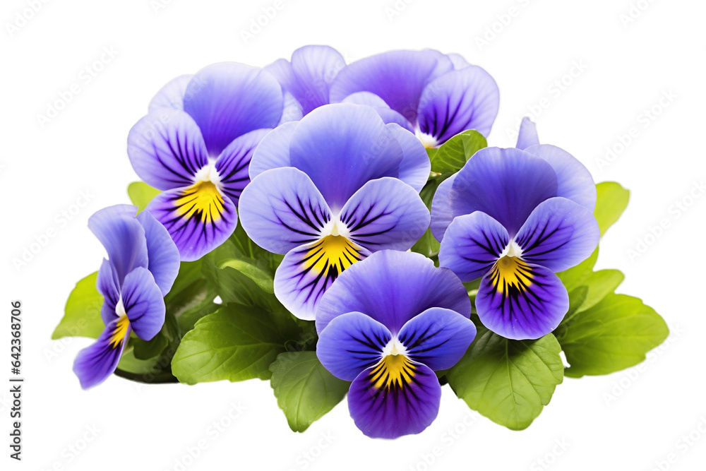 Pansy isolated on a transparent background. Generative Ai