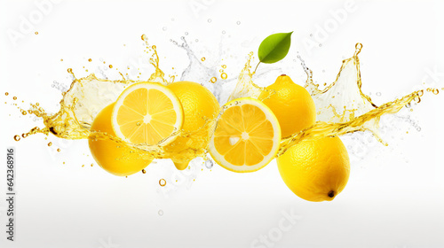 Lemons with a juice splash