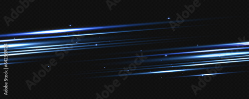 Vector illustration in blue color. Set of light effects. Glare and flash. Bright beams of light. Glowing lines. Vector illustration.Dust. Christmas Flash.
