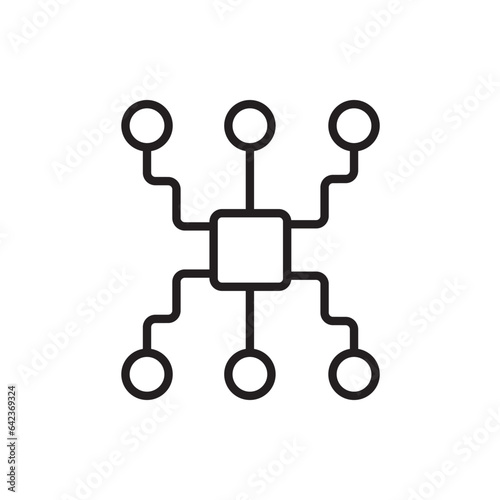 multichannel marketing icon vector. omni channel symbol. Network icon vector. Linear style sign for mobile concept and web design.