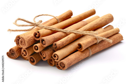cinnamon sticks isolated on white