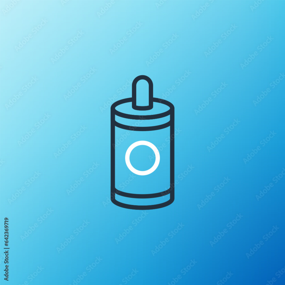 Line Firework icon isolated on blue background. Concept of fun party. Explosive pyrotechnic symbol. Lighting firecrackers. Colorful outline concept. Vector Line Firework icon isolated on blue background. Concept of fun party. Explosive pyrotechnic symbol. Lighting firecrackers. Colorful outline concept. Vector
