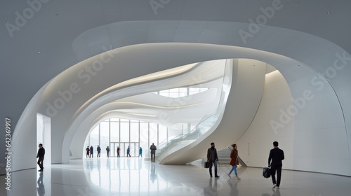 cultural center entrance hall of conventional center, modern architecture. beautiful Generative AI AIG32 photo