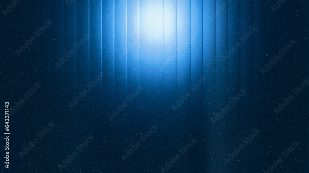 Crystal blurred blue gradient tones abstract on dark grainy background. Glowing light. Large banner.