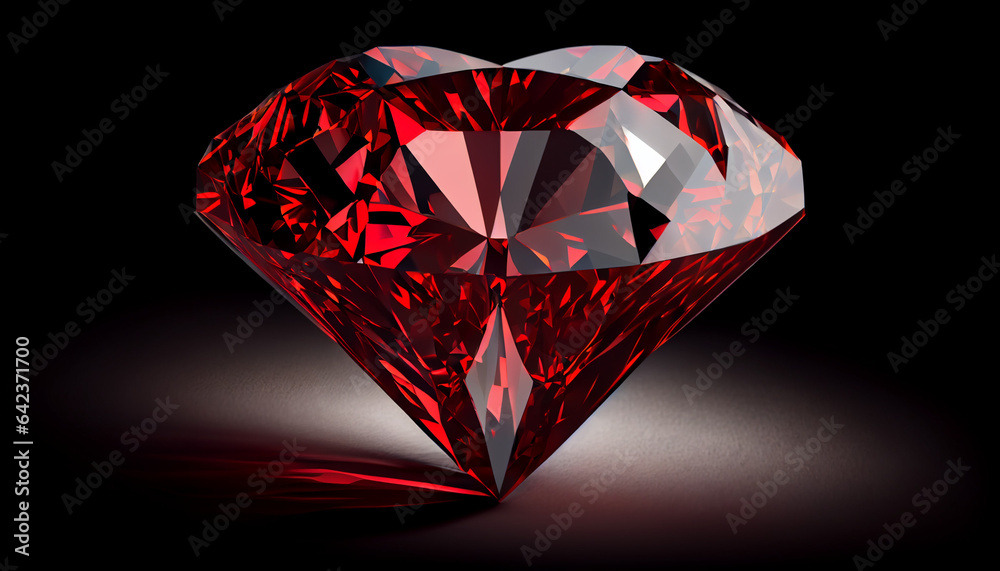 Diamond red for single on valentines day with isolated background, Ai generated image Diamond red for single on valentines day with isolated background, Ai generated image