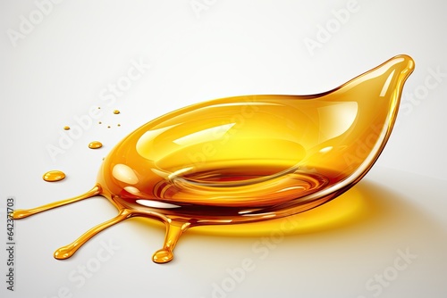 Cooking Oil, Honey drop with air bubbles isolated