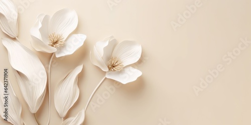 Beautiful abstract beige and white floral design background. beautiful Generative AI AIG32