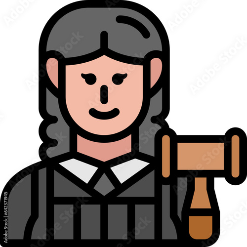 female judge filled outline icon