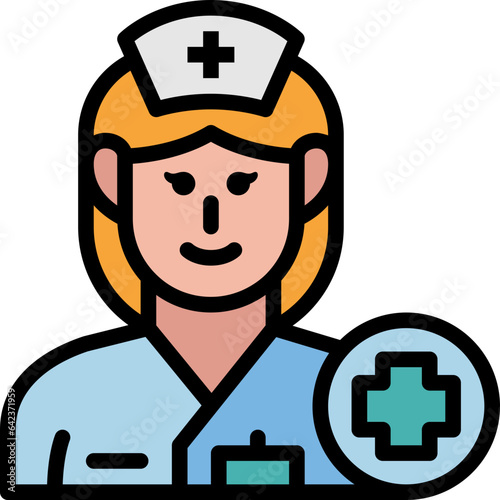 nurse filled outline icon