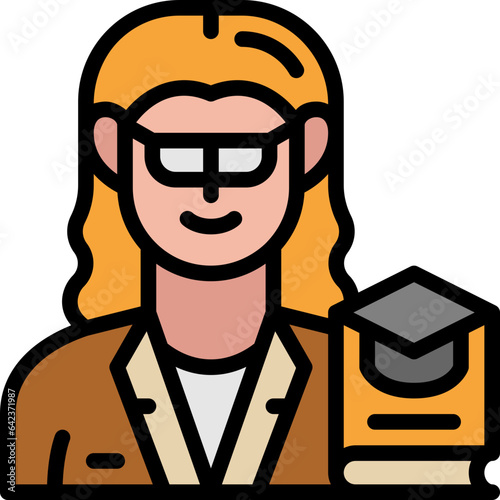 woman professor filled outline icon