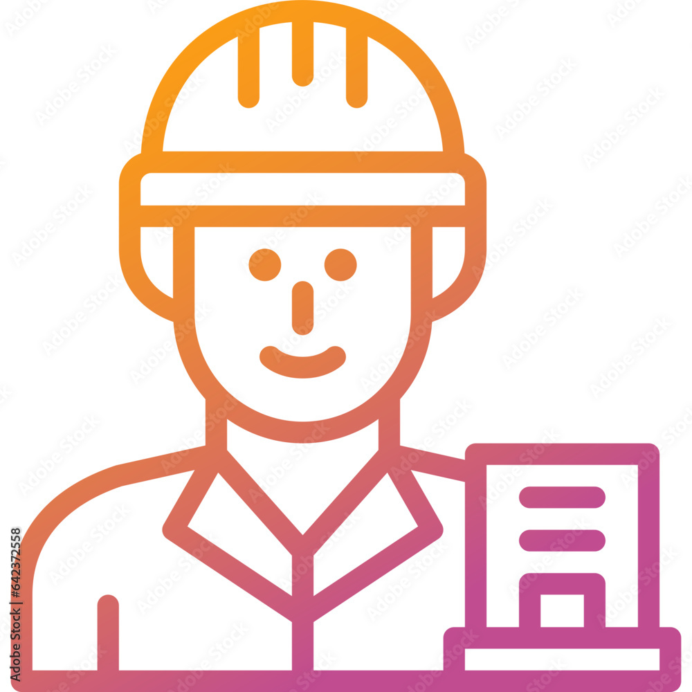 contractor gradient line icon