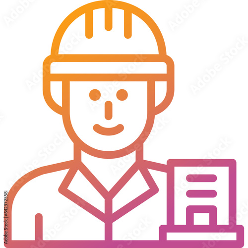 contractor gradient line icon