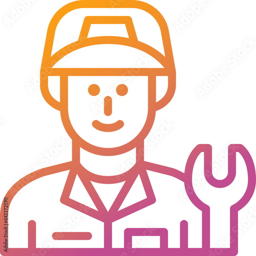 mechanic gradient line icon