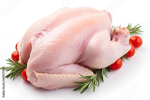 Fresh raw chicken isolated on white photo