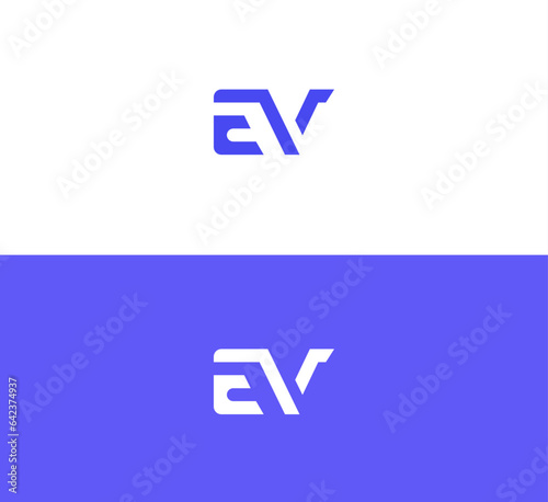 Alphabet EV, VE letter logo design template elements. Modern abstract digital alphabet letter logo.