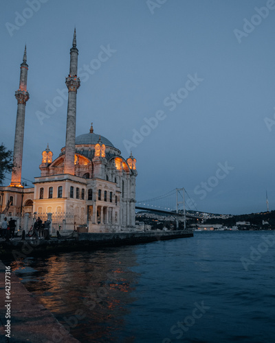 Grand Mecidiye Mosque of Istanbul at sunset (Ortaköy Mosque)