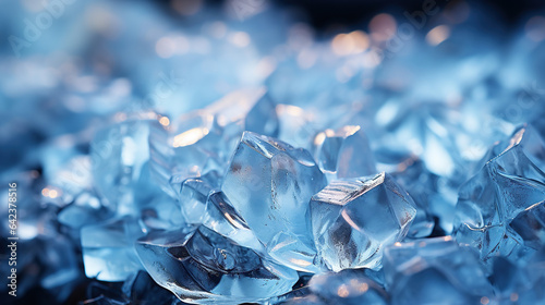 Beautiful crystals of hoarfrost close-up macro.