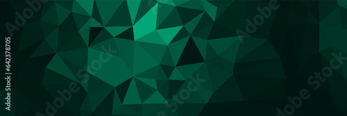 abstract dark green geometric triangles background