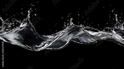 Clear abstract water splash curve, full of water splash in close up, isolated background, random curve, hyper realistic, beautiful dreammy light,