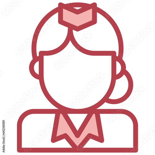 AIR HOSTESS line icon,linear,outline,graphic,illustration