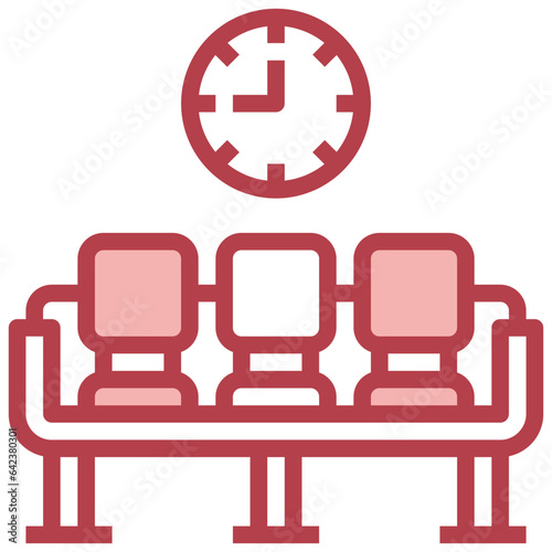WAITING HALL line icon,linear,outline,graphic,illustration