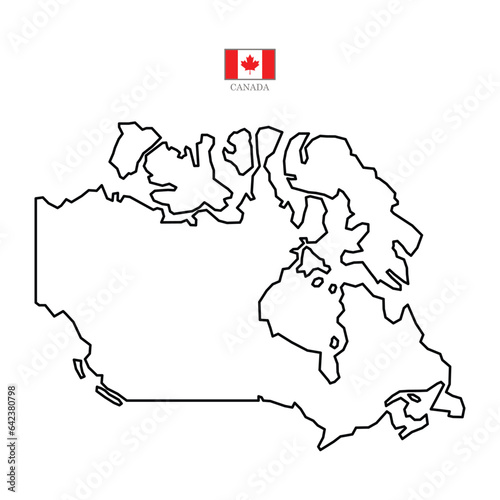 Simple Canada map. Outline Canada map isolated on white background. Vector template for infographic and education.