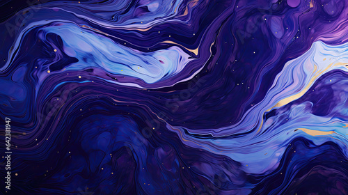 Abstract Abyss - Midnight Blue/Espresso, Generative AI