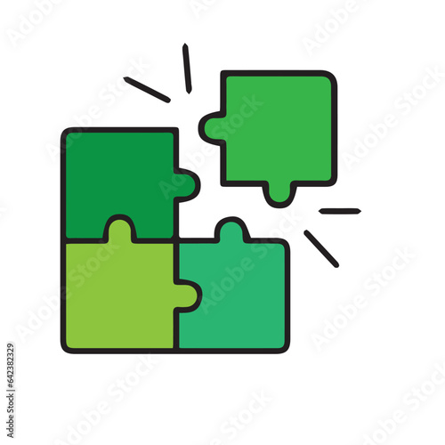 Multi color of jigsaw puzzles in vector illustration 