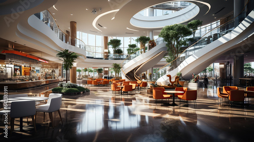 Modern shopping mall interior. photo