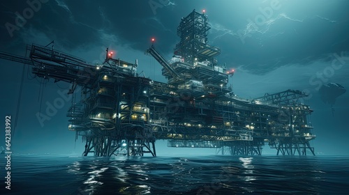 offshore gas and wellshead platform © neirfy