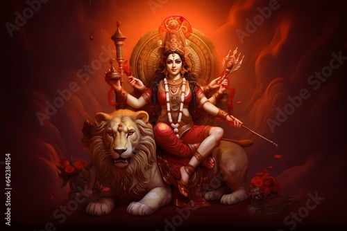 Hindu goddess Durga generated by Ai