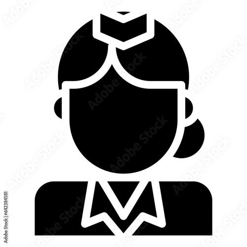 AIR HOSTESS line icon,linear,outline,graphic,illustration