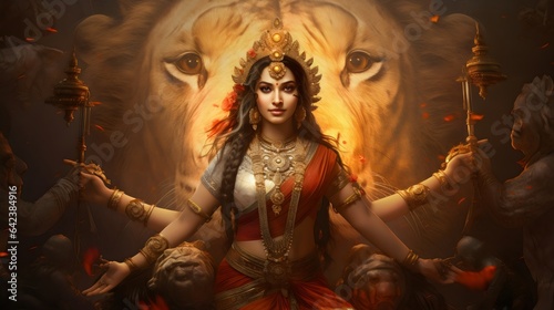 Hindu goddess Durga generated by Ai