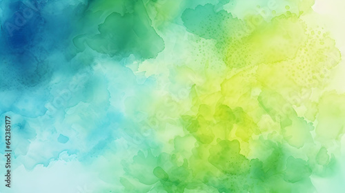Green yellow abstract watercolor background