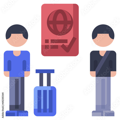IMMIGRATION line icon,linear,outline,graphic,illustration