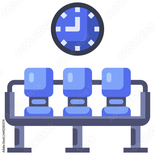 WAITING HALL line icon,linear,outline,graphic,illustration