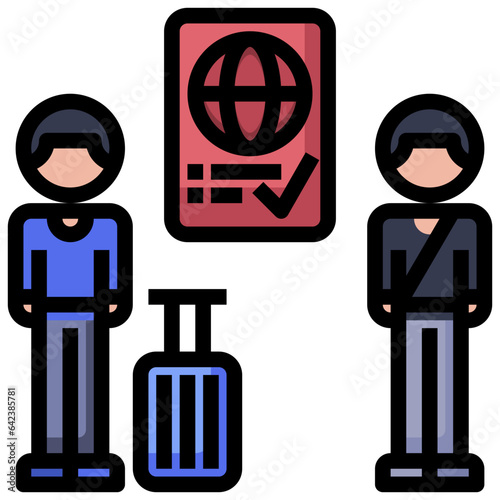 IMMIGRATION line icon,linear,outline,graphic,illustration