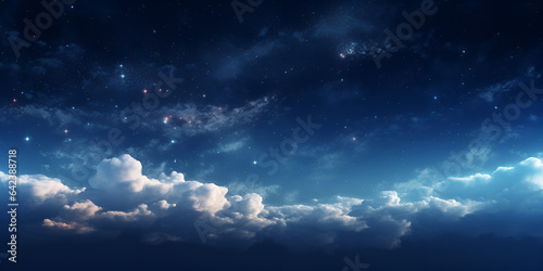 abstract winter sky, background, night sky background with stars and clouds, magnificent sky at sunset, generative Ai