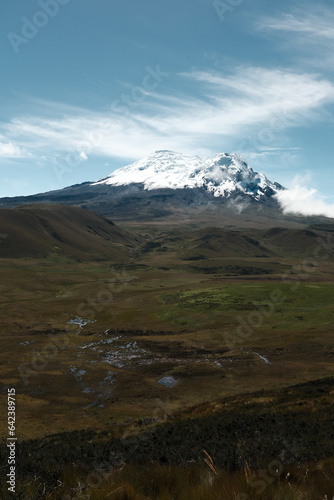 Wallpaper Mural Volcano covered with snow on sunny day Torontodigital.ca