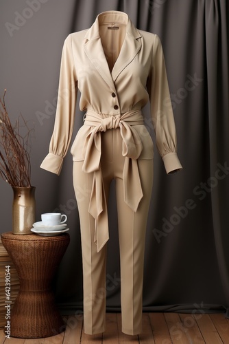 women's fashion store. Comfortable and soft fabric for women. A suit for a lady from summer fashion. Classic women's fashion clothes.